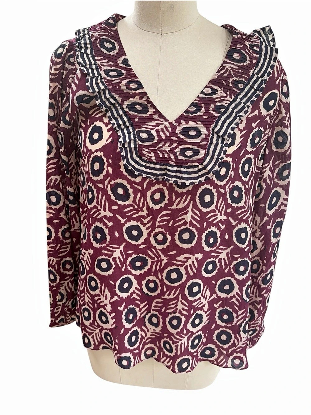 SEA New York Floral V-Neck Blouse Size 2